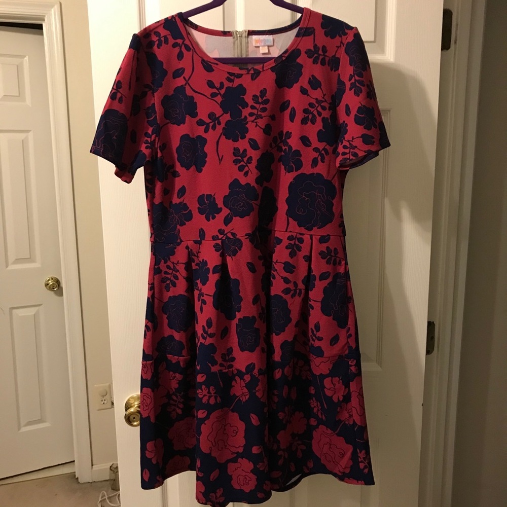 Pink & Blue Amelia dress w/ box pleats - 3X